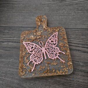 Handmade Resin Rose Gold Butterfly Beautiful Beacons Spoonrest